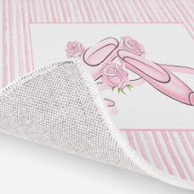 Chaussures de ballet rose et blanc rayures aquarel
