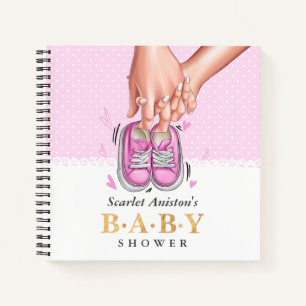 Chaussures de fille rose Baby shower livre d'invit