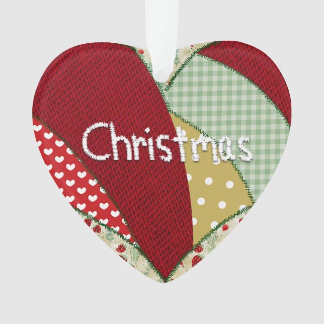 Chaussures de Noël Patchwork Coeur Motif (devant)