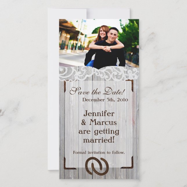 Chaussures Fiançailles Faire-part 4x8 sur bois (Devant)