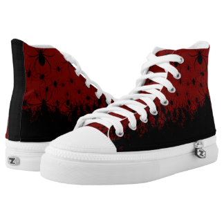 Chaussures Montantes Dessus élevés rouges sang de goth déplaisant