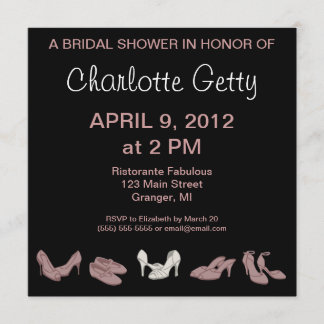 Chaussures nuptiales Invitations de douches nuptia