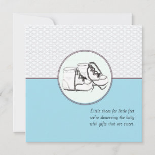 Chaussures pour bébés Baby shower rétro Invitation