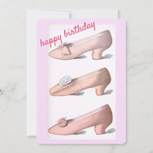 Chaussures Vintages rose Carte Anniversaire