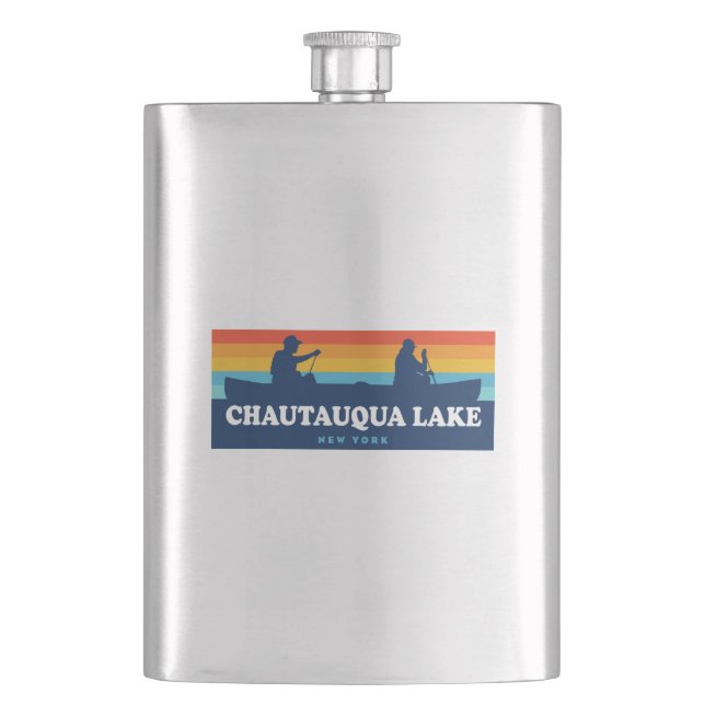 Chautauqua Lake New York Canoe Flachmann (Vorderseite)
