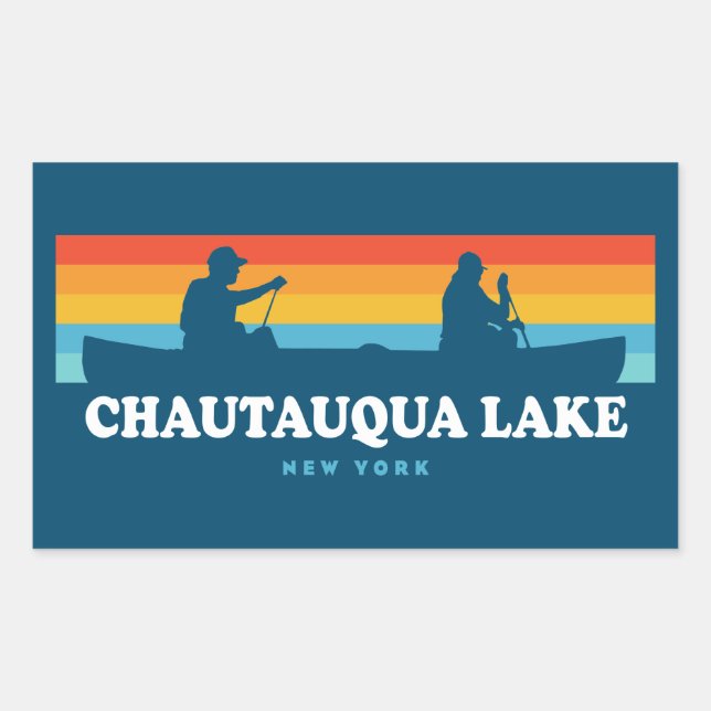 Chautauqua Lake New York Canoe Rechteckiger Aufkleber (Vorderseite)