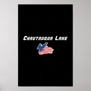 Chautauqua Lake New York Patriotischer Adler Kunst Poster