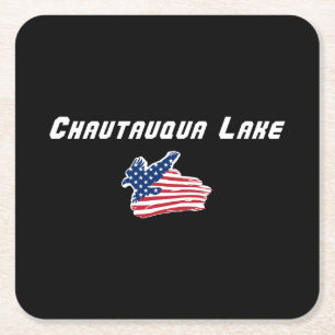 Chautauqua Lake New York Patriotischer Adler-Platz Rechteckiger Pappuntersetzer