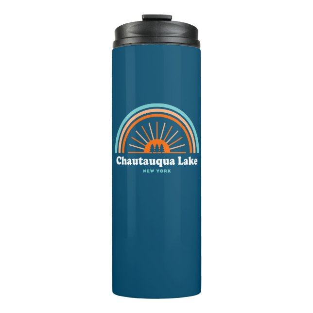 Chautauqua Lake New York Rainbow Thermosbecher (Vorderseite)