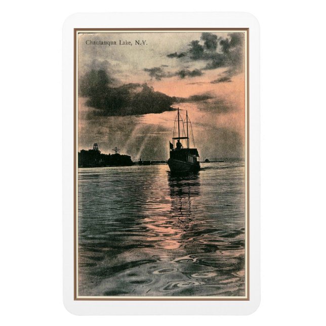 Chautauqua Lake, New York, Vintage Postkarte Magnet (Vertikal)