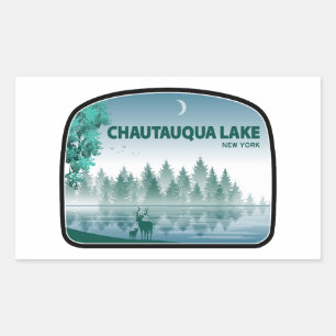 Chautauqua New York Deer Rechteckiger Aufkleber