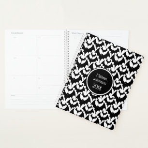 Chauves-souris noir et blanc Motif Horreur Nom Per