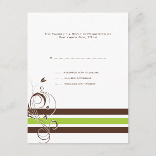 Chaux et Brown barres florales Mariage RSVP