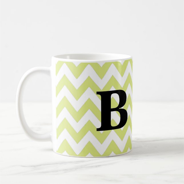 Chaux et tasse noire de monogramme de Chevron (Gauche)