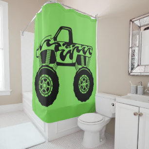 Chaux vert et noir Monster Truck Douche rideau