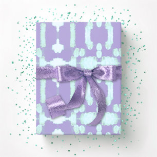 Chavanel-Pinselstrich-Ikat in Lila und Türkis Geschenkpapier