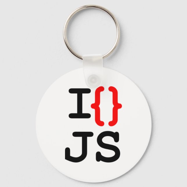 "Chaveiro I {} JS - I Liebe Javascript" Schlüsselanhänger (Vorderseite)