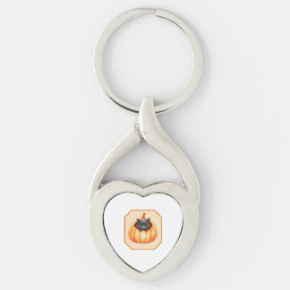 Chaveiro motivo Halloween "Gatinho na Abóbora" Schlüsselanhänger