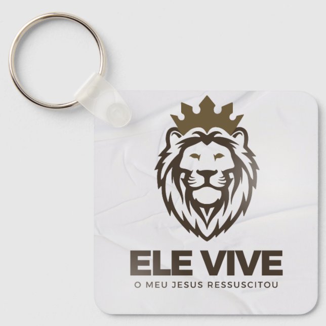Chaveiro personalizado Ele Vive (frente e verso)   Schlüsselanhänger (Vorderseite)
