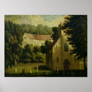 Chawton Haus und Kirche, 1809 Poster