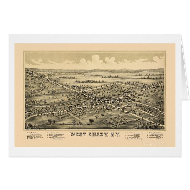 Chazy occidental, carte panoramique de NY - 1899 (Devant horizontal)