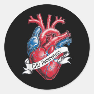 Chd Awareness Anatomisches Herz Band Design Runder Aufkleber