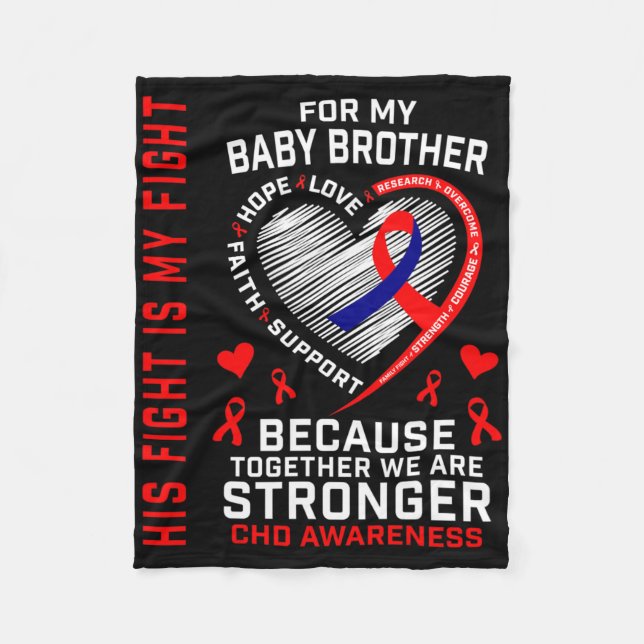Chd Awareness Baby Brother Warrior Heart Disease C Fleecedecke (Vorderseite)