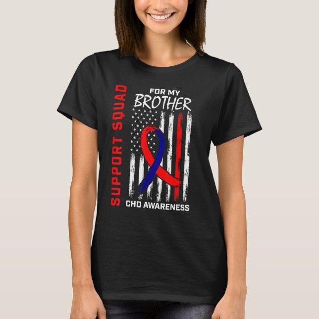 CHD Awareness Brother Heart Disease Support Squad T-Shirt (Vorderseite)