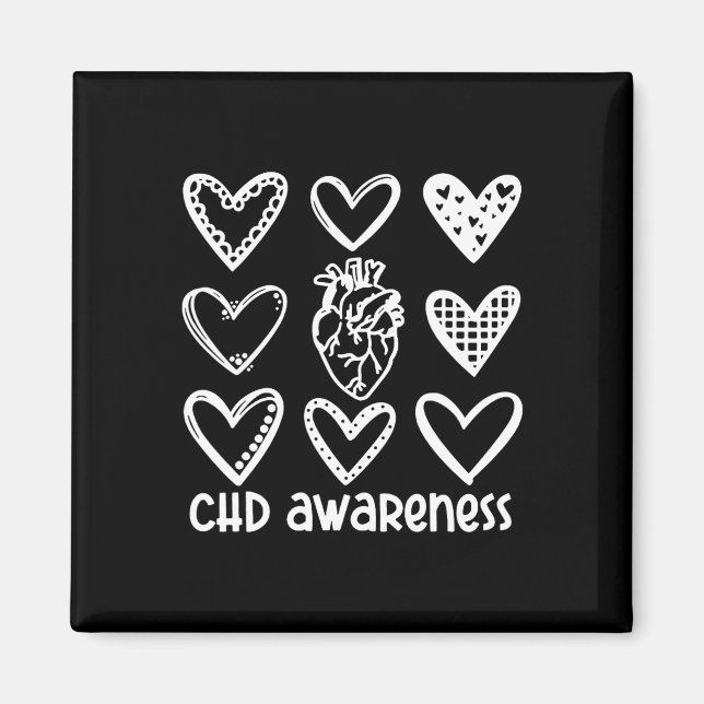 Chd Awareness Warrior-heart Disease Month Awarenes Magnet (Vorne)