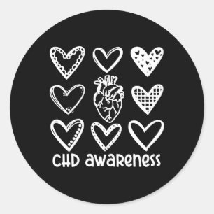 Chd Awareness Warrior-heart Disease Month Awarenes Runder Aufkleber