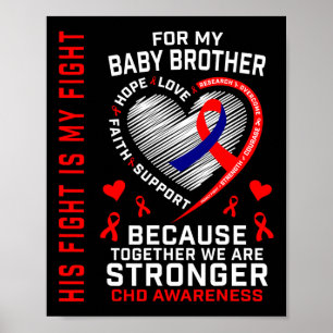 CHD-Bewusstseins-Baby-Bruder-Krieger-Herzkrankheit Poster