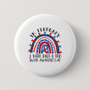 CHD-Bewusstseins-Regenbogen Blau Rotes Band Ich Tr Button
