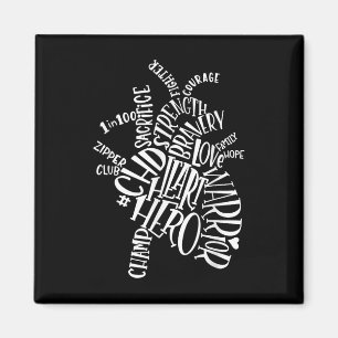 Chd Heart Warrior Typografy Graphic Magnet