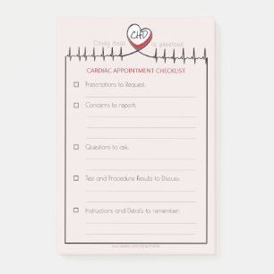 CHD Heartbeat Ernennung Post-It Notes Klebezettel