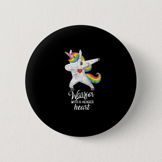 CHD Herz-Bewusstsein Geschenk Einhorn Krieger Gehe Button (Vorderseite)
