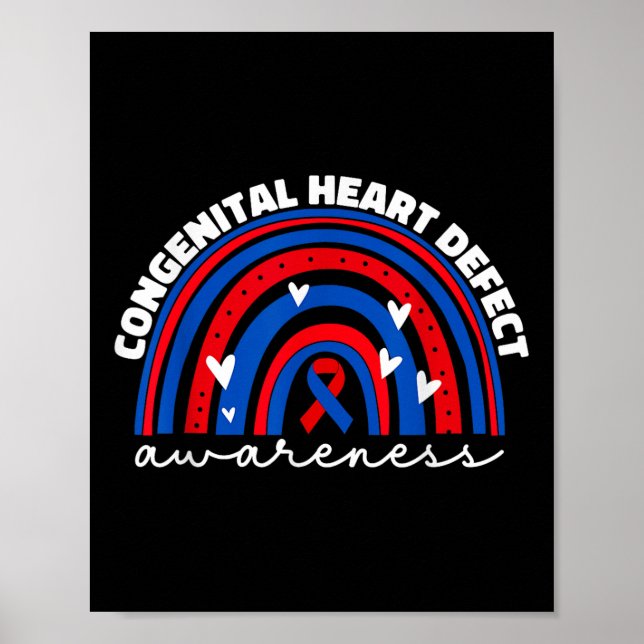 Chd Kongenitale Herzfehler Warnmonat für Ki Poster (Vorne)