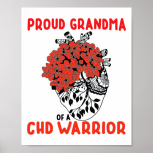 Chd Krieger Stolz Oma Hübsch Rotes Blumenherz  Poster