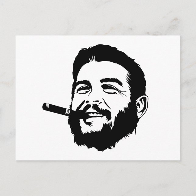 Che Guevara mit Cigar Portrait Postkarte (Vorderseite)