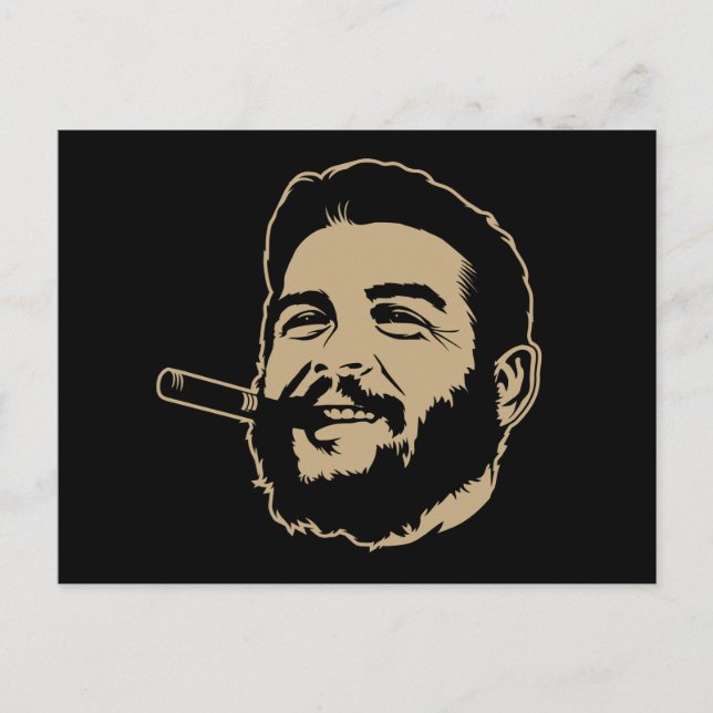 Che Guevara mit Cigar Portrait Postkarte (Vorderseite)