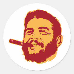 Che Guevara mit Zigarren-Porträt-Aufkleber Runder Aufkleber