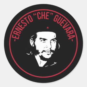 Che Guevara Schwarz und Weiß Runder Aufkleber