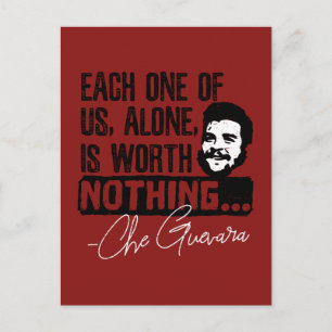 Che Guevara Zitat - Jeder allein verdient nichts Postkarte
