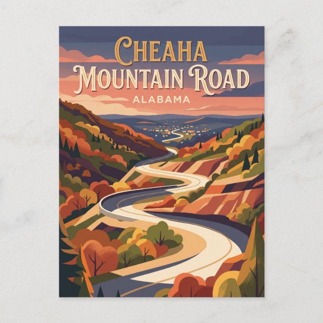 Cheaha Mountain Road Alabama Postkarte (Vorderseite)