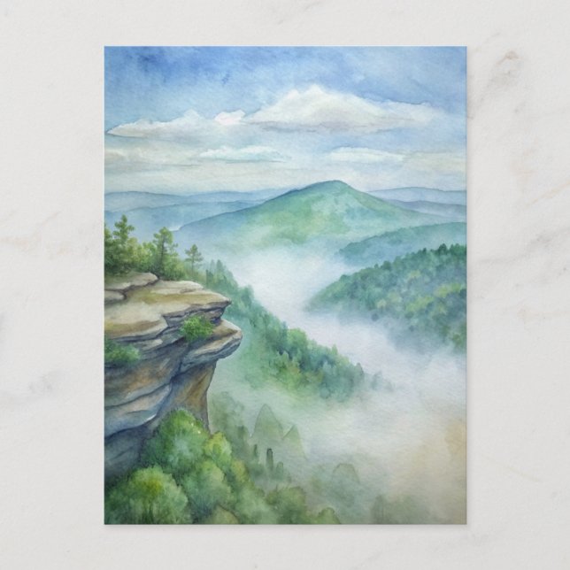 Cheaha Staat Park, Alabama Wasserfarbe Postkarte (Vorderseite)