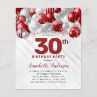 Cheap Burgundy Red Silver Balloon Glitzer Geburtst