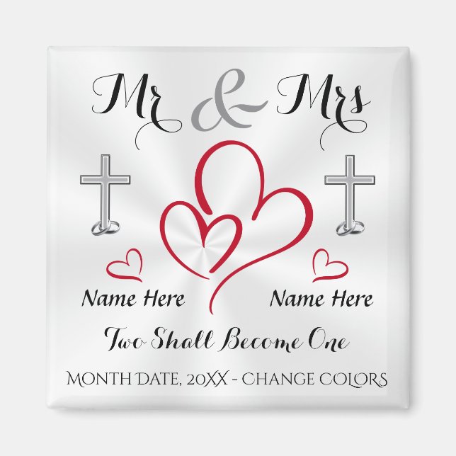 Cheap Christian Wedding Favors PERSONALIZED Magnet (Vorne)