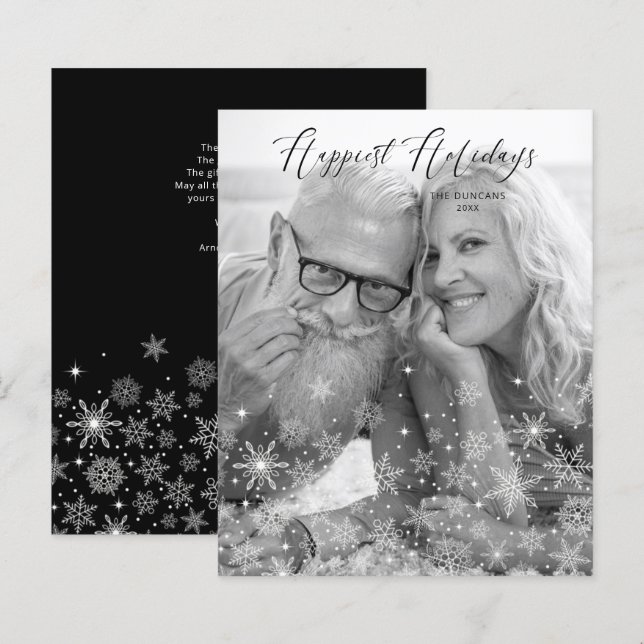Cheap Christmas Snowflakes Happiest Holidays Photo (Vorne/Hinten)
