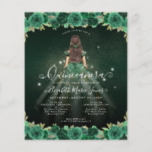 Cheap Floral Green Princess Birthday Quinceanera