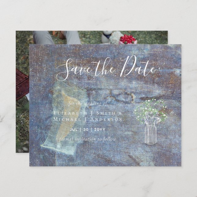 CHEAP Foto Rett Dates Rustic Gypsophila Mason Jar (Vorne/Hinten)