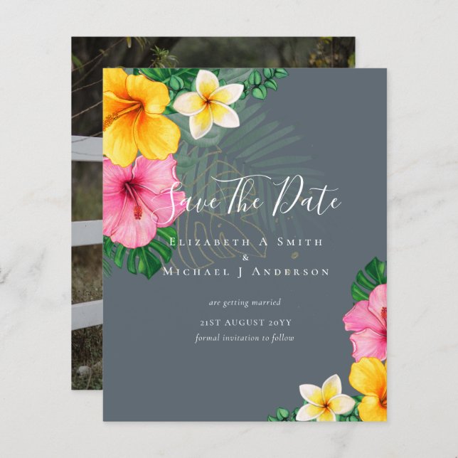 CHEAP Foto Rette Dates TROPICAL BLUME Beach (Vorne/Hinten)